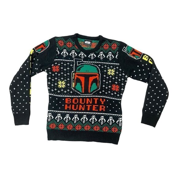 Disney Star Wars Boba Fett Bounty Hunter Holiday Ugly Sweater- Geeknet Size M - Picture 1 of 5